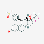 (8s,11r,13s,14s,17s)-17-hydroxy-13-methyl-11-(4-methylsulfonylphenyl)-17-(1,1,2,2,2-pentafluoroethyl)-1,2,6,7,8,11,12,14,15,16-decahydrocyclopenta[a]phenanthren-3-one结构式
