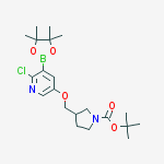 tert-Butyl 3-((6-chloro-5-(4,4,5,5-tetramethyl-1,3,2-dioxaborolan-2-yl)pyridin-3-yloxy)methyl)pyrrolidine-1-carboxylate结构式