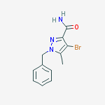 1-benzyl-4-bromo-5-methylpyrazole-3-carboxamide结构式