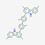 1,1'-(2,2'-Dimethyl-4,4'-biphenyldiyl)bis(3,6-dimethyl-9H-carbazole)结构式