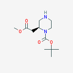 (S)-1-Boc-2-[(Methoxycarbonyl)methyll]piperazine结构式