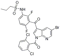 Structure of 1-PropanesulfonaMide, N-[3-[[5-broMo-1-(2,6-dichlorobenzoyl)-1H-pyrrolo[2,3-b]pyridin-3-yl]carbonyl]-2,4-difluorophenyl]-