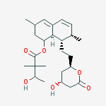Structure of (1S,3R,7S,8S,8aR)-8-(2-((2R,4R)-4-hydroxy-6-oxotetrahydro-2H-pyran-2-yl)ethyl)-3,7-dimethyl-1,2,3,7,8,8a-hexahydronaphthalen-1-yl 3-hydroxy-2,2-dimethylbutanoate