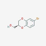 (R)-(6-Bromo-2,3-dihydrobenzo[b][1,4]dioxin-2-yl)methanol结构式