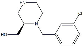 Structure of 2-Piperazinemethanol, 1-[(3-chlorophenyl)methyl]-, (2R)-