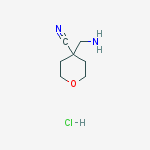 Structure of 4-(aminomethyl)oxane-4-carbonitrile,hydrochloride