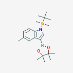 1-(tert-Butyldimethylsilyl)-5-methyl-1H-indole-3-boronic acid pinacol ester结构式