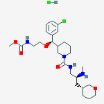methyl 2-((R)-(3-chlorophenyl)((R)-1-((S)-2-(methylamino)-3-((R)-tetrahydro-2H-pyran-3-yl)propylcarbamoyl)piperidin-3-yl)methoxy)ethylcarbamate hydrochloride结构式