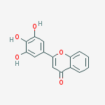 Structure of 4H-1-Benzopyran-4-one, 2-(3,4,5-trihydroxyphenyl)-