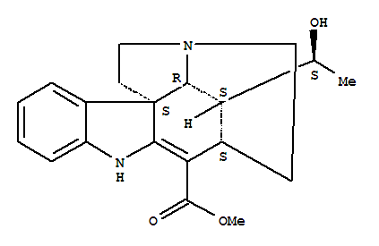 Structure of Condyfolan-16-carboxylicacid, 2,16-didehydro-19-hydroxy-, methyl ester, (14S,19S)-