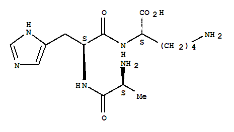 Structure of H-Ala-His-Lys-OH