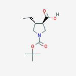 (3R,4R)-1-[(tert-butoxy)carbonyl]-4-ethylpyrrolidine-3-carboxyli结构式