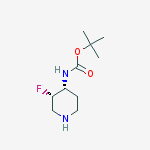 Structure of tert-butyl N-[(3R,4S)-3-fluoropiperidin-4-yl]carbaMate