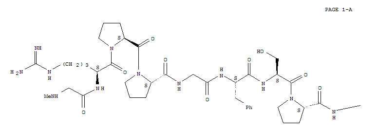 Structure of bradykinin, Sar-(D-Phe(8))des-Arg(9)