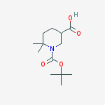 1-(tert-butoxycarbonyl)-6,6-dimethyl-piperidine-3-carboxylic acid结构式