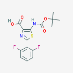 2-(2,6-difluorophenyl)-5-[(2-methylpropan-2-yl)oxycarbonylamino]-1,3-thiazole-4-carboxylic Acid结构式