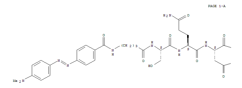 Structure of 4-(4-DIMETHYLAMINOPHENYLAZO)BENZOYL-GAMMA-ABU-SER-GLN-ASN-TYR-PRO-ILE-VAL-GLN-5-[(2-AMINOETHYL)AMINO]-NAPHTHALENE-1-SULFONIC ACID