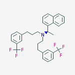 Structure of (R)-N-(1-(naphthalen-1-yl)ethyl)-3-(3-(trifluoromethyl)phenyl)-N-(3-(3-(trifluoromethyl)phenyl)propyl)propan-1-amine
