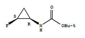 (1R-CIS)-(2-氟环丙基)氨基甲酸叔丁酯结构式