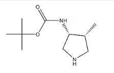 Structure of tert-butyl (3R,4R)-4-Methylpyrrolidin-3-ylcarbaMate
