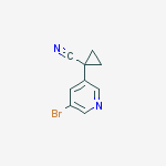 1-(5-bromopyridin-3-yl)cyclopropane-1-carbonitrile结构式