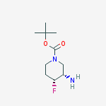 Structure of 2-methyl-2-propanyl (3s,4r)-3-amino-4-fluoro-1-piperidinecarboxyl Ate