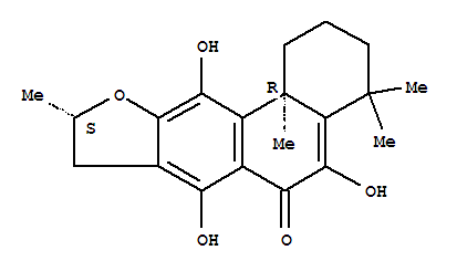 Phenanthro[3,2-b]furan-6(2H)-one,1,3,4,8,9,11b-hexahydro-5,7,11-trihydroxy-4,4,9,11b-tetramethyl-, (9S-cis)-结构式