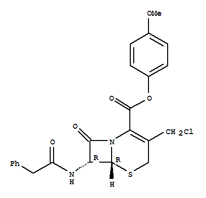 Structure of 5-Thia-1-azabicyclo[4.2.0]oct-2-ene-2-carboxylicacid, 3-(chloroMethyl)-8-oxo-7-[(2-phenylacetyl)aMino]-, 4-Methoxyphenyl ester,(6R,7R)-