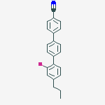 Structure of [1,1':4',1''-Terphenyl]-4-carbonitrile, 2''-fluoro-4''-propyl-