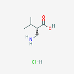 Structure of (R)-2-(Aminomethyl)-3-methylbutanoic acid hydrochloride