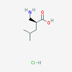 Structure of (S)-2-(Aminomethyl)-4-methylpentanoic acid hydrochloride