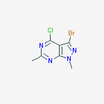 Structure of 3-Bromo-4-chloro-1,6-dimethyl-1H-pyrazolo[3,4-d]pyrimidine
