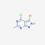Structure of 3-Bromo-4-chloro-6-methyl-1H-pyrazolo[3,4-d]pyrimidine