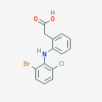 Structure of 2-[2-(2-bromo-6-chloroanilino)phenyl]acetic Acid