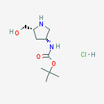 tert-Butyl ((3R,5R)-5-(hydroxymethyl)pyrrolidin-3-yl)carbamate hydrochloride结构式