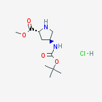(2R,4S)-4-BOC-amino Pyrrolidine-2-carboxylic acid methylester-HCl结构式