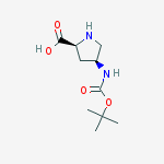 Structure of (2S,4S)-4-((tert-Butoxycarbonyl)amino)pyrrolidine-2-carboxylic acid