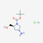 (2S,4R)-tert-Butyl 4-amino-2-(hydroxymethyl)pyrrolidine-1-carboxylate hydrochloride结构式