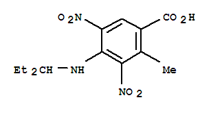 4-[(1-ethylpropyl)amino]-2-methyl-3,5-dinitrobenzoic acid结构式