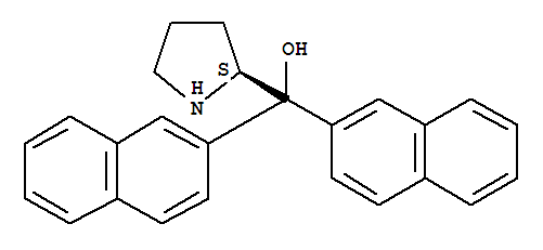 (S)-(-)-ALPHA,ALPHA-二(2-萘基)-2-吡咯烷甲醇结构式