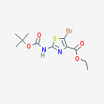 Structure of ethyl 5-bromo-2-((tert-butoxycarbonyl)amino)thiazole-4-carboxylate
