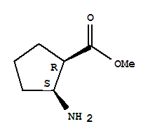 Structure of Cyclopentanecarboxylicacid, 2-amino-, methyl ester, (1R,2S)-rel-