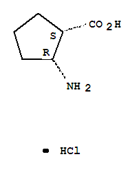 Structure of (1S,2R)-(+)-2-Amino-1-cyclopentanecarboxylic acid hydrochloride