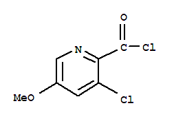 2-PYRIDINECARBONYL CHLORIDE,3-CHLORO-5-METHOXY-结构式