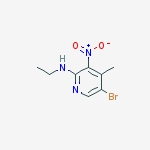 5-Bromo-2-ethylaminio-4-methyl-3-nitropyridine结构式