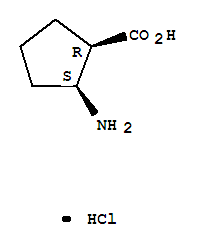 Structure of (1R,2S)-(-)-2-Amino-1-cyclopentanecarboxylic acid hydrochloride