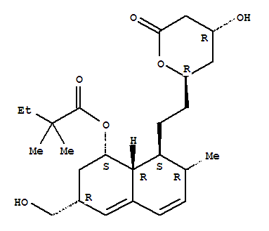 Structure of [1S-[1a,3a,7a,8b(2S*,4S*),8ab]]-1,2,3,7,8,8a-hexahydro-3-(hydroxymethyl)-7-methyl-8-[2-(tetrahydro-4-hydroxy-6-oxo-2H-py