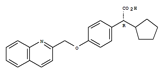 Structure of (2R)-2-cyclopentyl-2-[4-(quinolin-2-ylmethoxy)phenyl]acetic acid