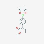 2-[4-(4,4,5,5-TETRAMETHYL-[1,3,2]DIOXABOROLAN-2-YL)PHENYL]BUTYRIC ACID ETHYL ESTER结构式