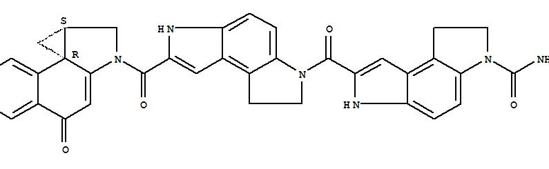 Structure of 7-{[8-{[(1aS,9bR)-5-oxo-1a,2-dihydro-1H-benzo[e]cyclopropa[c]indol-3(5H)-yl]carbonyl}-1,6-dihydropyrrolo[3,2-e]indol-3(2H)-yl]carbonyl}-1,6-dihydropyrrolo[3,2-e]indole-3(2H)-carboxamide